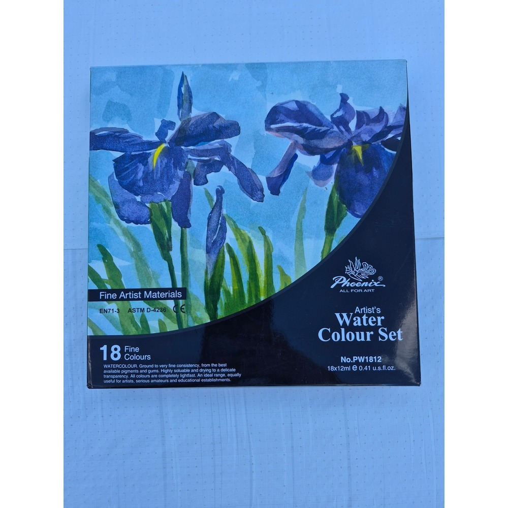 Phoenix Artist Water Colour Set 18 Fine Colours 12ml Tubes PW1812 Painting Kit